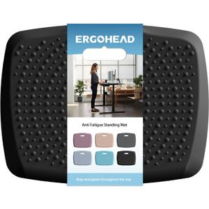 Anti Fatigue Kitchen Floor Mat Comfort Standing Mat, Portable Office Standing Desk Mat, Multi-Purpose Kitchen Rug, Built-in Handle with Massage Points Comfort Floor Mat (Black, 17" x 22")