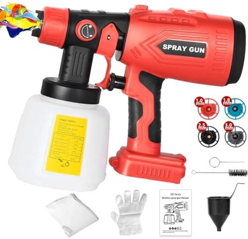 Picvelno Cordless HVLP Paint Sprayer for V20 Craftsman 20V Battery Tool,200W Brushless Handheld Electric Paint Spray Gun with 1000ML Container for DIY Small Projects:Fence,Cabinets,Chairs(No Battery)