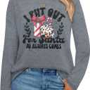 Merry Christmas Sweatshirts for Women Gnomes Santa Christmas Sweatshirt Cute Long Sleeve Pullover Top (Large)