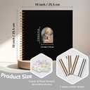 Linen Cover Scrapbook Album, 10 x 10 Inches, Photo Album Features A Hardcover Design with White Inner Pages, Perfect for Travel, Weddings, And Mother's Day (40 Sheets/80 Pages) Black