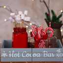 Hoolerry Hot Cocoa Bar Rustic Farmhouse Hot Cocoa Bar Organizer Wood Tray Holder Box Station for Chocolate Maker, Coffee Countertop Station Organizer, Decorative Storage Bins, Cocoas Lovers Gift