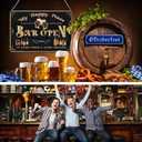 2 x Bar Sign Decor Bar Open Metal Tin Signs for Home Bar Man Cave Vintage Wall Accessories Beer Cheers Decorations Gifts 12X8 Inches