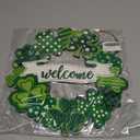 Wooden St. Patrick's Day Decoration Shamrock Door Wreath for Front Door Sign Wall Signs Shamrock Clover Spring Decoration, Irish Sign Welcome Hanging for Home Decor Party Outdoor Indoor Supply