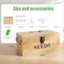 Seed Storage Organizer Box, Double-Layer Seal Design Bamboo Seed Saving Box with Safety Lock, Handles, Extra Envelopes and Labels, Ideal Gift for Gardeners