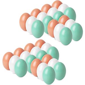 Worown 36 Pcs Wooden Easter Eggs, 2.3 Inch Wooden Fake Eggs for Painting, DIY Crafts, Easter Decorations, Toy Food & Home Decor (3 Colors -White/Green/Brown x 12 Pcs)