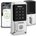 Kwikset Halo Wi-Fi Smart Lock, Keyless Entry Door Deadbolt, Geofence Auto-Unlock, Grade AAA Certified, No Hub Required Easy Install, Polished Chrome, Touchscreen