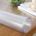 WEIGE Clear Table Protector Crystal PVC Tablecloth Clear Vinyl Plastic Thicken Weatherproof Heavy Duty Desk Protection Pad Rectangle Table Cover Mat -B-80x80cm(31x31inch)