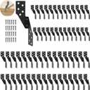 60 Pcs Hurricane Tie,Strong tie Brackets with Black Powder-Coated,Hurricane Straps Trusses/Rafters Ties