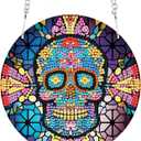 AiYuanzsh Diamond Art Painting Hanging Pendant  DIY 5D Skull Special Shaped Rhinestones Diamond Painting Hanging Kits, Crystal Suncatcher Ornament for Adults, Halloween Wall Window Door Decoration