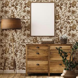 QUCHENG Rose Floral Wallpaper European Vintage Style Wall Decor Butterfly Furniture Refitting Stickers Removable Self Adhesive Sticker Peel Stick Dresser Decal Bedroom Livingroom Decoration (15.8" x 63", Ash blonde)