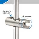 Brushed Nickel Shower Slide Bar, Bathroom Shower Slide Bar with Adjustable Handheld Shower Holder, Stainless Steel Slide Slide Bar Wall Mount Sliding Bar