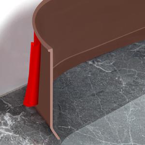 Flexible Baseboard Molding Trim 4 Inch Self-Adhesive Vinyl Wall Base Peel and Stick Cove Base Rubber Wall Baseboard Moulding Trim (200Ft, Brown)