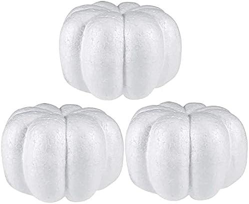 3pcs Foam Pumpkins Artificial Pumpkin Realistic Fake Pumpkin for Halloween Thanksgiving Fall Harvest Party Supplies Favors - 13X13X8CM