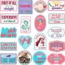 Lyrow 18 Pcs Funny Trucker Hat Patches Iron on Vintage Embroidered Trucker Hat Patches for Heat Press Girl Women DIY Accessories (Funny)