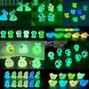 3 x 100Pcs Luminous Tiny Resin Animals Glow in The Dark, Various Mini Animals Figures to Hide, Mini Ducks Frogs Rabbits Mushrooms for Miniature Fairy Garden Accessories Micro Landscape Potted Decoratio