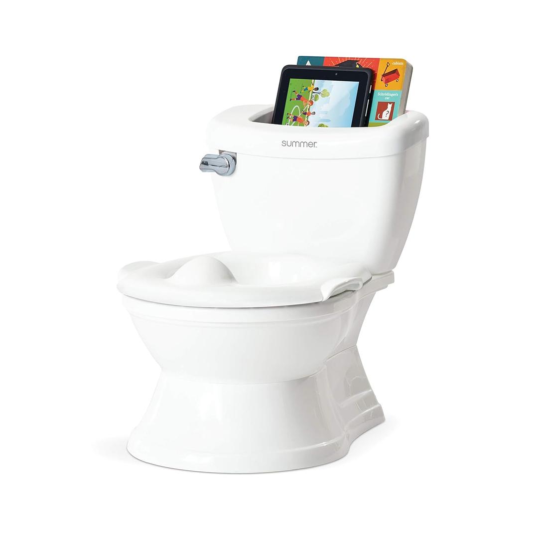 Summer Infant by Ingenuity My Size Potty Pro in White, Toddler Potty Training Toilet, Lifelike Flushing Sound, for Ages 18 Months+, Up to 50 Pounds