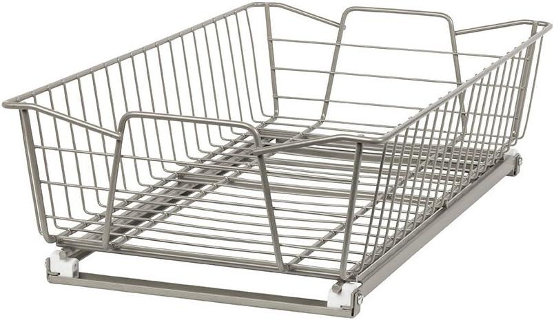 ClosetMaid 11 in. Pull Out Cabinet Organizer, Heavy Duty, Slide Out Pantry Shelves Drawers for Kitchen, Bathroom, Nickel