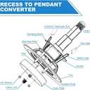 Jolux 5/6" Recessed Can Light Conversion Kit to Pendant,Instant Convert Recessed Light to Pendant Light,Ideal for Kitchen,Bedroom,Livingroom,Island,Chrome-2 Pack
