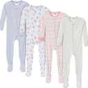 Gerber Baby Girls Baby-girls 4-pack Footed Pajamas (Butterflies)