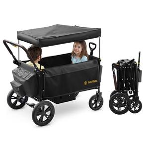 BabyVista Stroller Wagon for Kids, One-Hand Adjustable Push/Pull Handle, Spacious Storage, 8"/12" All-Terrain Wheels, Canopy with Bug Net, Wagon Stroller for Daily Walks, Short Trips & Grocery Runs