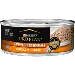 Purina Pro Plan Complete Essentials High Protein Cat Food Gravy, Wet Cat Food Chicken Entree - (Pack of 24) 5.5 oz. Cans, Best Before September 2027 