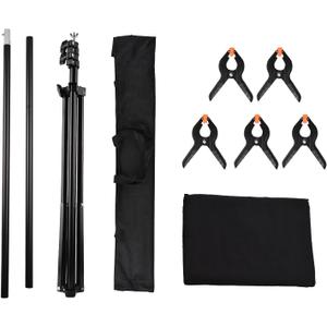 Green Screen, can be Washed and Ironed Green Screen Backdrop Kit 5 x 7ft Collapsible Green Screen Photography Backdrop Screen with Non Woven Fabric for Photo Studio (Black)