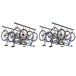 LXVOOEE Bike Ceiling Mount for Garage with 12Pcs Adjustable Rubber Coated Hooks, Ceiling Bike Hangers for Garage Bike Rack Indoor Bicyle Storage Rack, Holds Up to 1056lbs, 6-12 Bikes