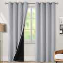 BGment Light Grey Blackout Curtains for Bedroom Window 84 Inch Length 2 Panels Set, 100% Light Blocking Thermal Insulated Grommet Drapes for Living Room Darkening with Black Liner, 52 Inch Wide Each