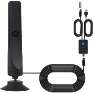 Wavetune Tv Antenna, Wavetune Antena, TV Antenna Indoor, Antenna Tv Digital HD Indoor, Indoor Tv Antenna for Smart Tv, Suction Cup Tv Antenna Plug Play Tv Antenna