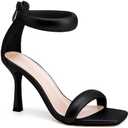 Coutgo Women's One Strap Heeled Sandals Square Open Toe Stiletto Heels Ankle Buckle Strap Summer Pump Shoes 8 ½