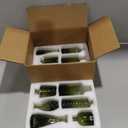 12pcs Green Glass Bud Vases Set, Small Vases for Flowers, Bud Vase for Centerpieces in Bulk, Mini Vintage Vase for Wedding Decorations, Office and Home Table Flower Dcor