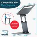Lifelong Ergonomic Adjustable Laptop Stand for Desk - Height Up to 20" Portable Computer Laptop Riser Holder, Fits All MacBook Air & 10 15 17 Inches Laptops, Back to School Gift for Men & Women