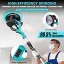 Drywall Sander with Vacuum Dust Collector, 1000W Popcorn Ceiling Removal Tool, Electric Drywall Sander with Digital Display Screen 9 Variable Speed 800-2100RPM, Foldable & Extendable Handle
