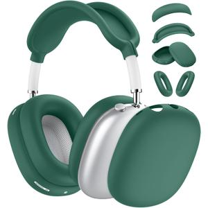 Case for Airpods Max Headphones, Ear Pad Case Cover/Ear Cups Cover/Headband Cover for AirPods Max 2 & 1 (USB-C/Lightning) (2026/2024/2020), Silicone for Apple Airpod Max 2,Accessories Cases,Deep Green