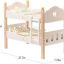 ROBOTIME Baby Doll Bunk Beds, Doll Cribs for 18 inch Dolls, Wooden Doll Beds Cribs fits American Girls (Wood, 2 Pcs Beds), 21.7 x 1.9 x 18.1 inches