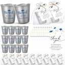 Roshtia 30 set Graduation Party Favors for Guest Class of 2026 Graduation Gifts Bulk Inspirational Stainless Steel Shot Glasses with Thank You Gift Cards Bags Party Decoration(Blue)