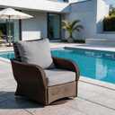 COZYVIDA Outdoor Patio Cushion Set, 24x27.5x4.5 Inch, Stone Gray, 2P/24x27.5x4.5 In