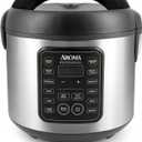 AROMA Professional Digital Rice Cooker, 10-Cup (Uncooked) / 20-Cup (Cooked), Multicooker, Slow Cooker, Steamer, Oatmeal Cooker, Egg Cooker, STS, 5 Qt, Black, ARC-5200SB