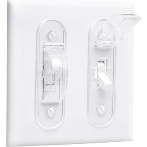 Wall Switch Guard, Childproof Light Switch Cover Guard | Toggle Style | Light Switch Protection | Lock Toggle Switch in On or Off Position | 1 Pack, Clear