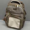 Itzy Ritzy Diaper Bag Backpack Large Capacity Boss Plus Baby Backpack Diaper Bag Featuring 19 Pockets, Changing Pad, Stroller Clips, and Comfortable Straps (Vanilla Latte)