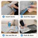 Cozy Essential Travel Vacuum Storage Bags with Rechargeable Cordless USB Pump, Space Saver Bags for Luggage, Suitcase, Carry-On, for Clothes, Blankets, Bedding & Seasonal Storage,10 Combo