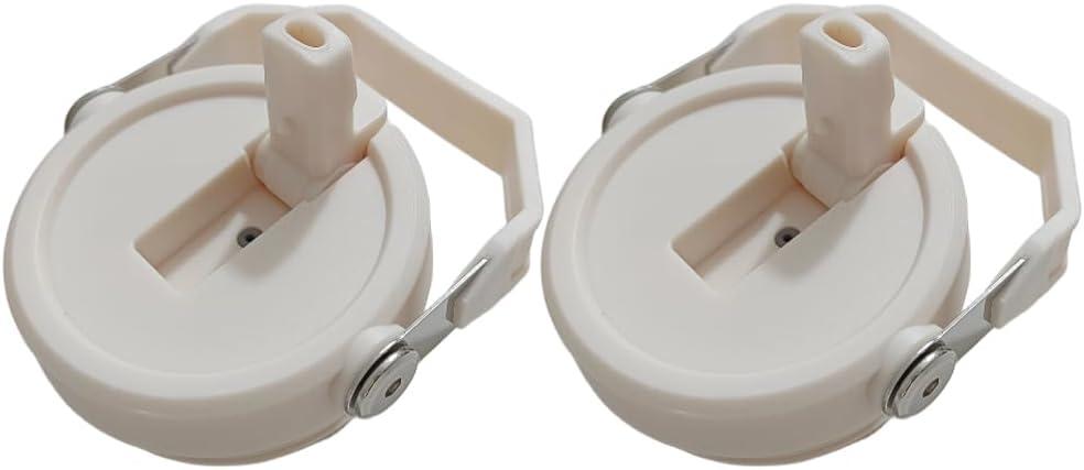 2 pack Tumbler Lid for Stanley IceFlow 20oz 30oz Spill Proof Tumbler Cover with Handle and Straw (Beige, 30oz)