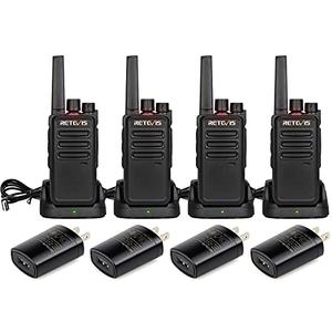 Retevis RT68 Walkie Talkies for Adults, 2 Way Radios Long Range, Hands Free, 1200mAh Battery, Portable Walkie Talkie Rechargeable with USB Charging Base, for Hunting Hiking ( 4 Pack)
