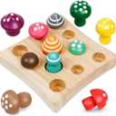 Montessori Toys for 2 Year Old Boys Girls,Ealry Preschool Educational Learning Color Sorting & Mushroom Puzzle Matching Games Easter Basket Stuffers Gift for Toddlers