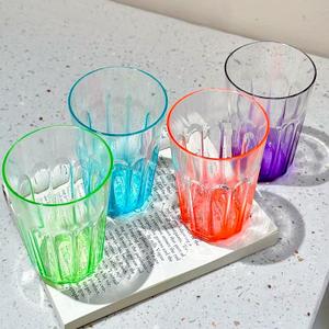 Plastic Drinking Glasses Set of 8, Plastic Cups Reusbale Tumblers for Kitchen Camping, Water Cup Set with Gradient Color, Unbreakable Bathroom Cups, BPA Free, Dishwasher Safe, 15.2oz, 4 Colors,8 Pack