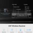 Phenyx Pro Wireless Microphone System, Dual Channel 100 UHF Metal Receiver, 328ft Range Auto Scan, Cordless Handheld & Bodypack & Lapel Mic Combo for Karaoke Church Speech PTU-71-1H1B