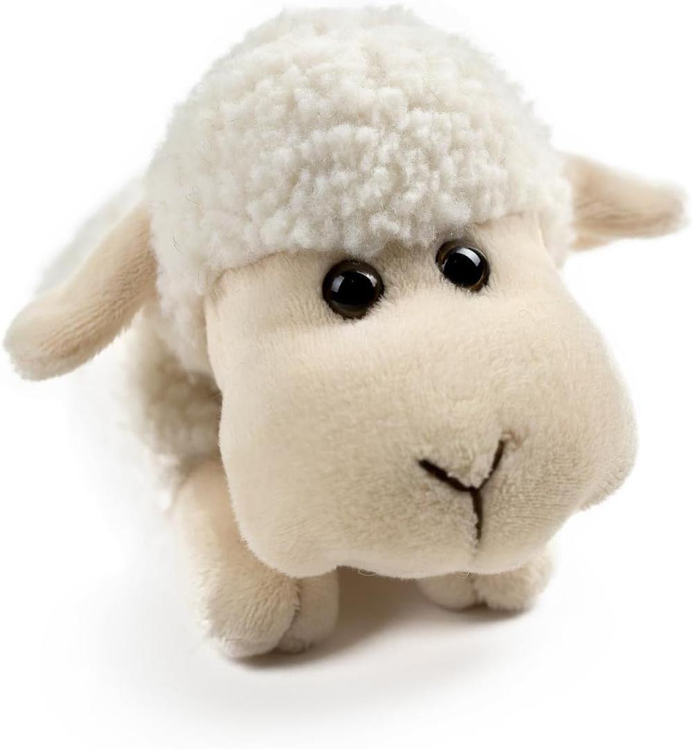 Tiny Heart Sheep Stuffed Animal, Sheep Plush Toy, Lamb Stuffed Animal Cute Soft Stuffed Lamb Kids Boys and Girls Birthday Home Decor Cuddly White Lamb Toys (Prone Position)