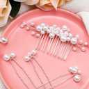 Geosar 9 Pcs Wedding Hair Accessories Pearl Hair Pins Women Vintage Hairs Piece Bridal Accessories for Bride Bridesmaids(Silver,Elegant Style)