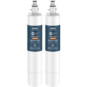 Crystala Filters Replacement for GE RPWFE, RPWF (with CHIP) Refrigerator Water Filter, Compatible with WSG-4, WF277, GFE28GMKES, PFE28KBLTS, GYE22HMKES, DFE28JSKSS, GFE28GYNFS, GFD28GYNFS, 2 Pack