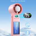 Portable Handheld Turbo Fan with Ice Cooler, 199 Speed Personal Fan,5500mAh Rechargeable,20H Cooling Time, 20000 RPM Powerful Silent Motor, Summer Essential for Travel/Outdoor/Office, Pink